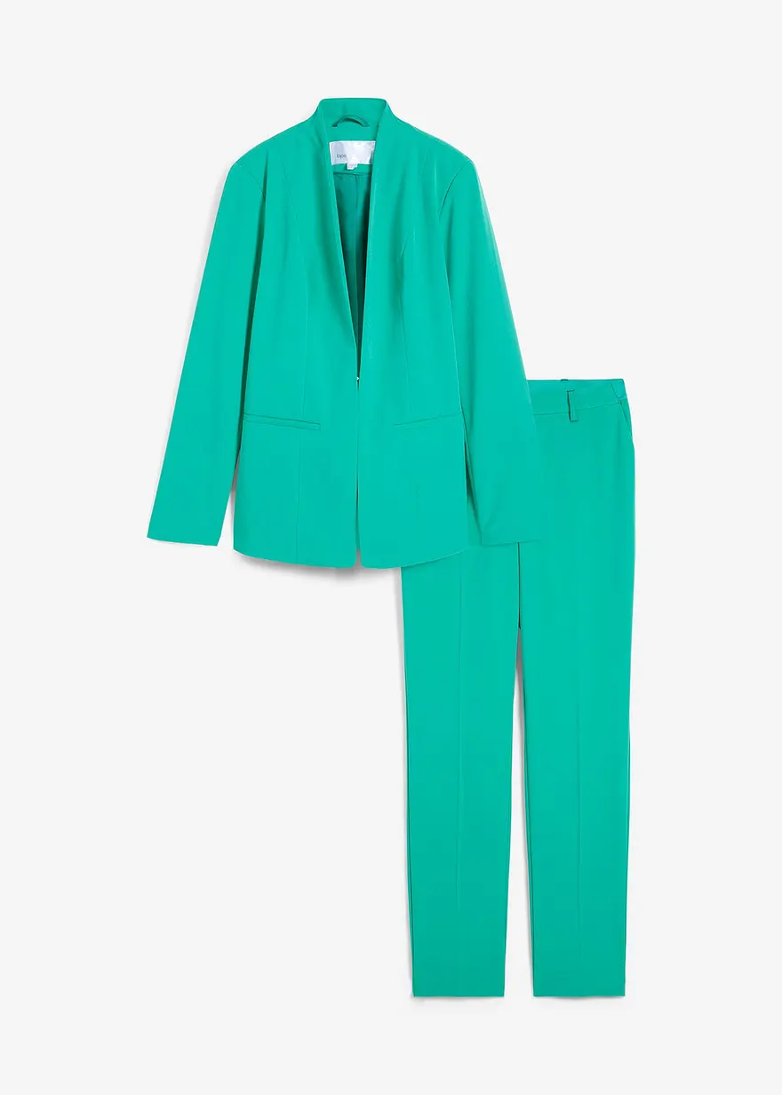 bonprix Eleganter Hosenanzug in moderner Passform - jadegrün petite
