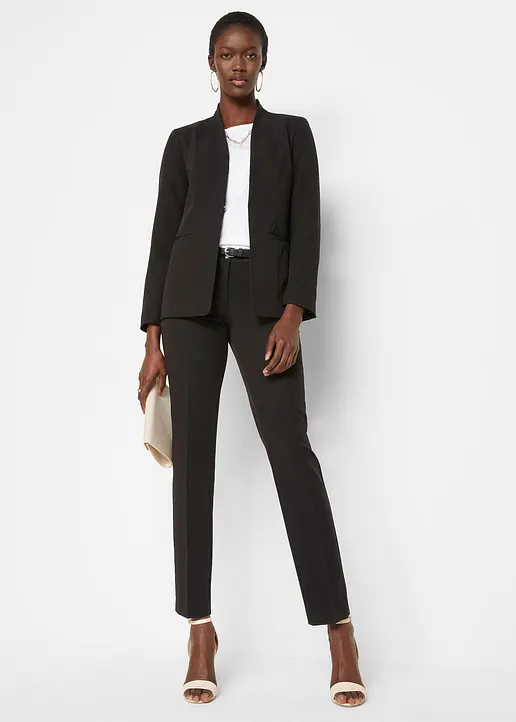 Bonprix Eleganter Hosenanzug In Moderner Passform - Schwarz Petite