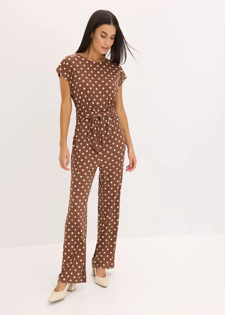 Bonprix Eleganter Jumpsuit Im Punkte Design - Braun - Damen