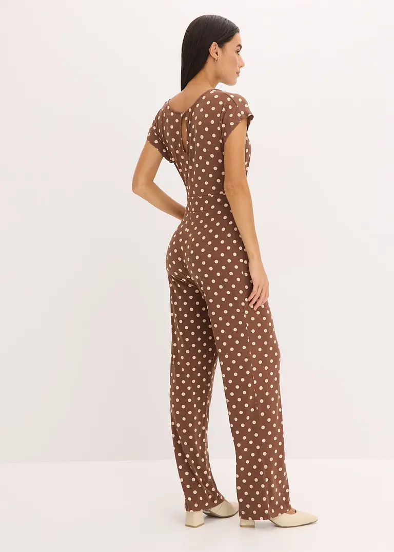 Bonprix Eleganter Jumpsuit Im Punkte Design - Braun - Damen