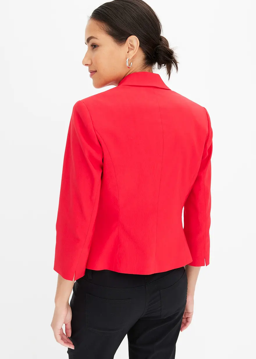 Bonprix Eleganter Kurzblazer Mit 3/4 Armlänge - Rot - Damen
