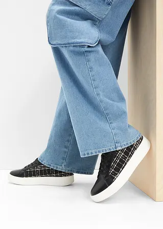 Bonprix Eleganter Plateau Sneaker In Boulcéoptik - Schwarz