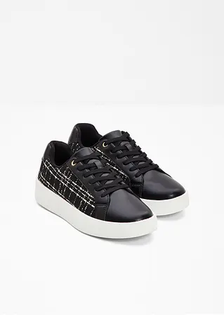 Bonprix Eleganter Plateau Sneaker In Boulcéoptik - Schwarz