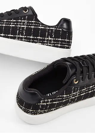 Bonprix Eleganter Plateau Sneaker In Boulcéoptik - Schwarz