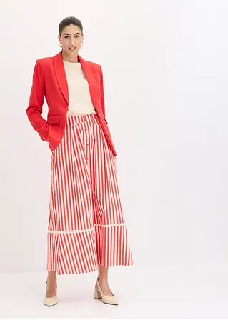 Bonprix Eleganter Popeline Rock Mit Spitze - Rot - Damen