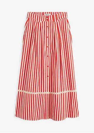 bonprix eleganter Popeline Rock mit Spitze - rot - Damen