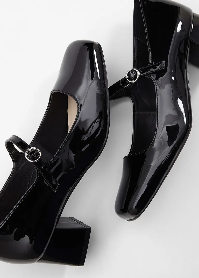 Bonprix Eleganter Pumps Im Mary Jane Look - Schwarz - Damen