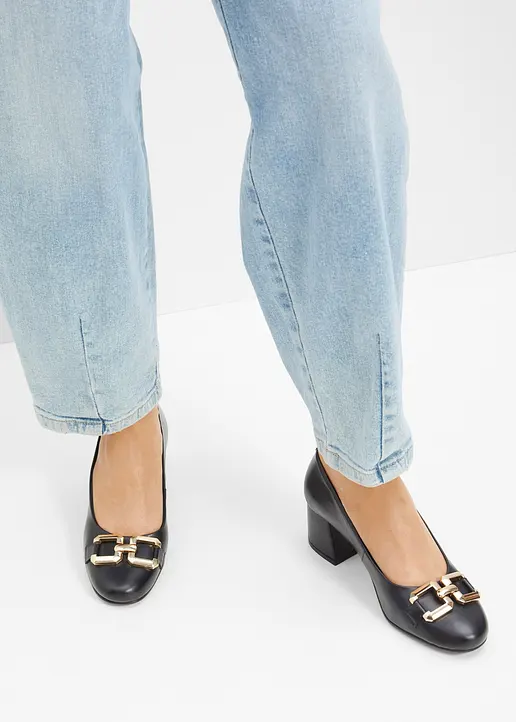 Bonprix Eleganter Pumps Mit Dekorativer Schnalle - Schwarz