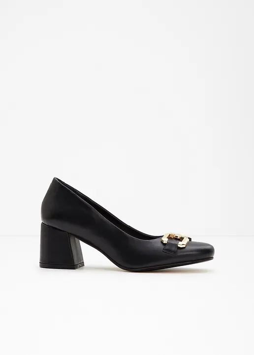 bonprix Eleganter Pumps mit dekorativer Schnalle - schwarz