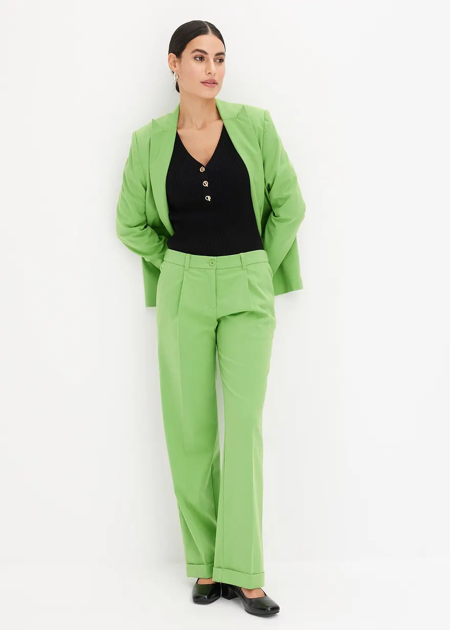 Bonprix Eleganter Rippenpullover Mit Verspielten Knöpfen - Schwarz
