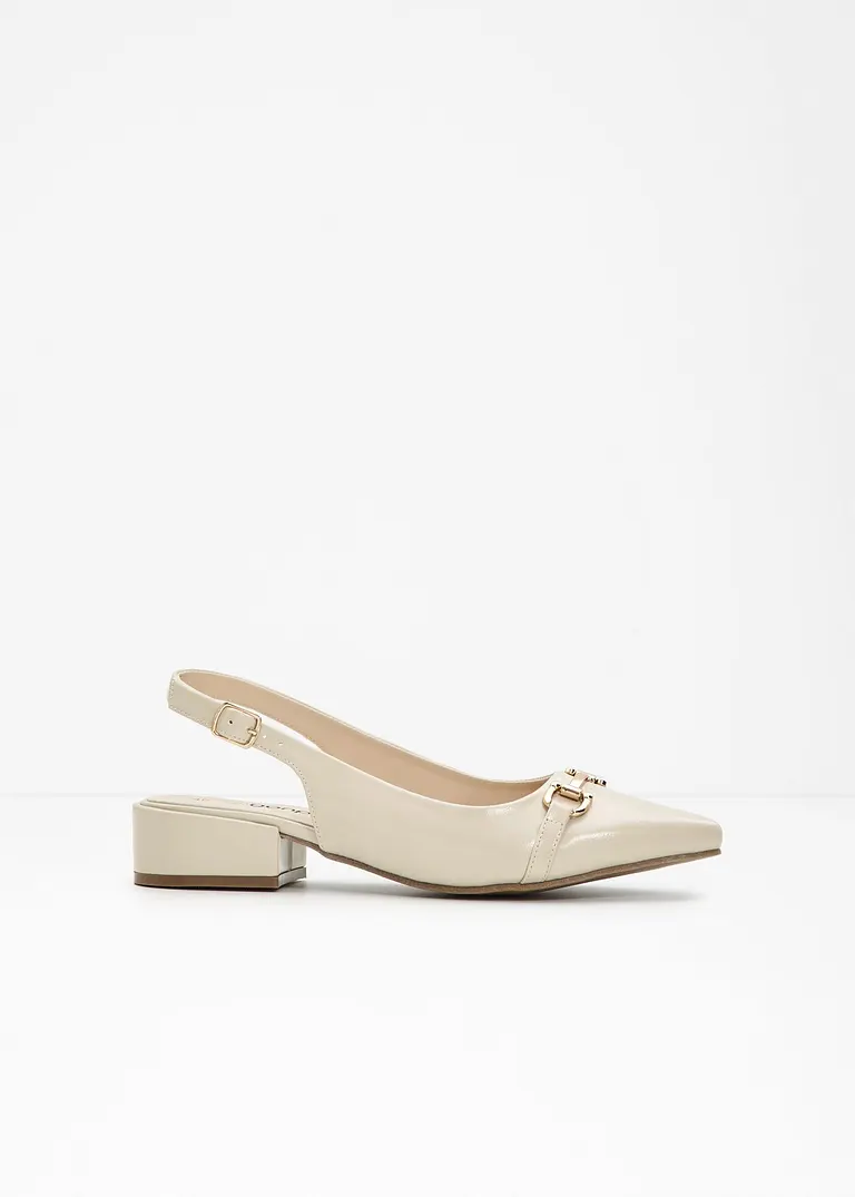 bonprix Eleganter Sling Pumps mit dekorativer Schnalle - beige