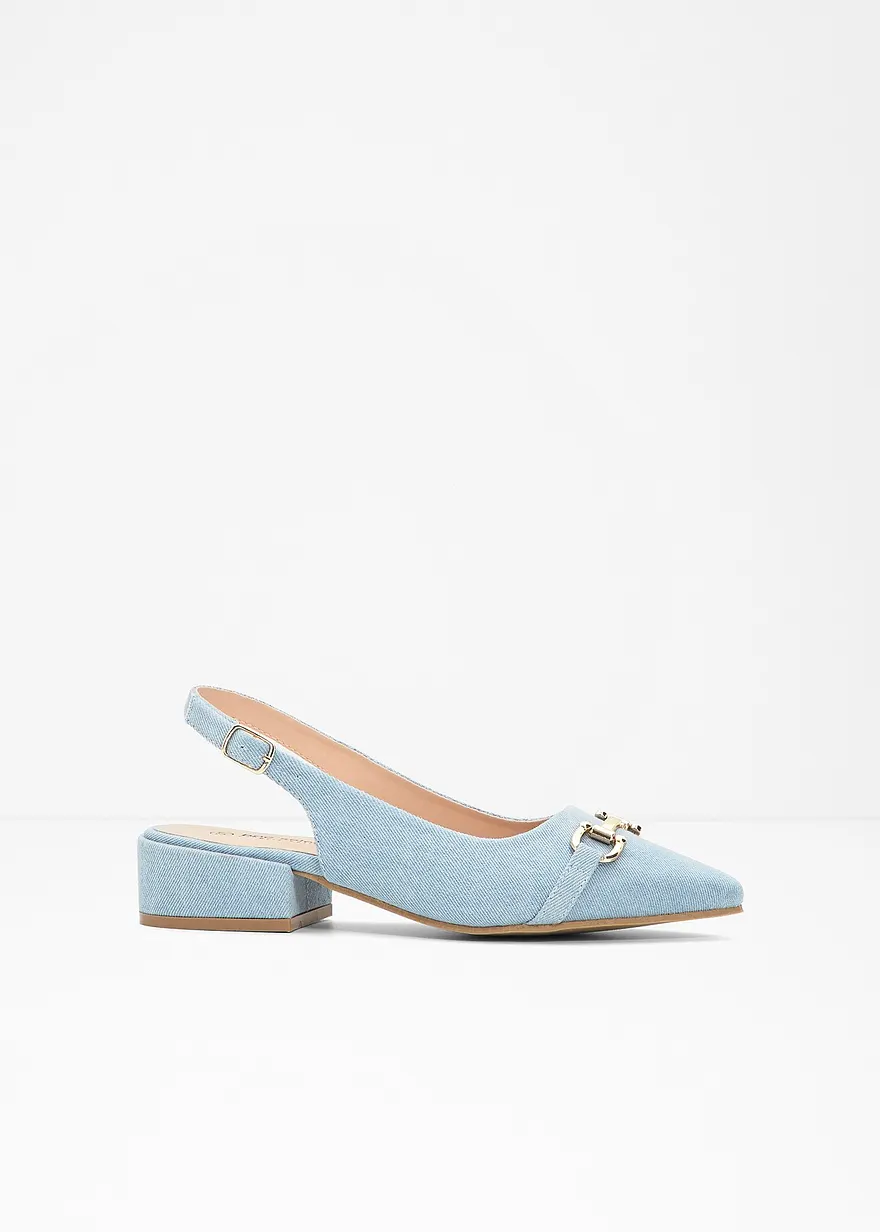 bonprix Eleganter Sling Pumps mit dekorativer Schnalle - blau