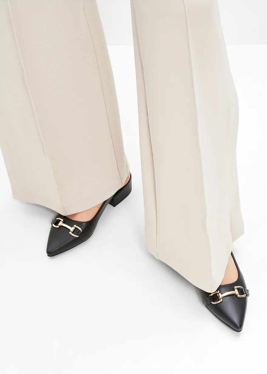 Bonprix Eleganter Sling Pumps Mit Dekorativer Schnalle - Schwarz - Damen