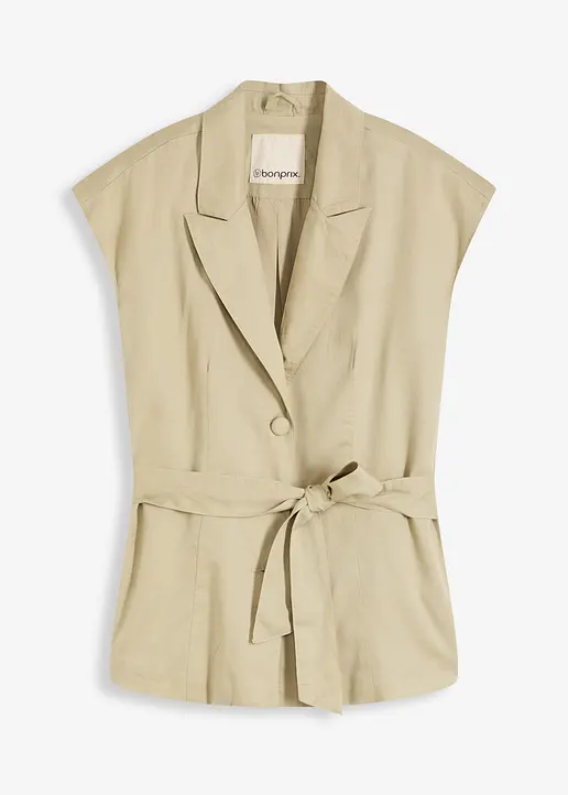 bonprix eleganter Tencel Blazer ohne Ärmel - grün - Damen
