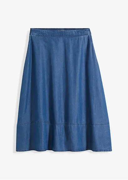 bonprix eleganter Tencel Rock mit Schlupfbund - blau - Damen