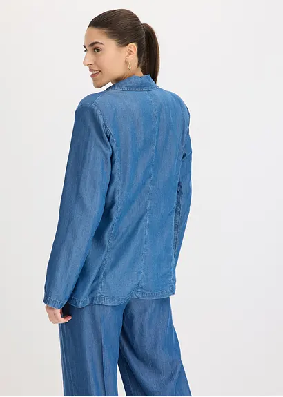 Bonprix Eleganter Und Bequemer Lyocell Blazer - Blau - Damen