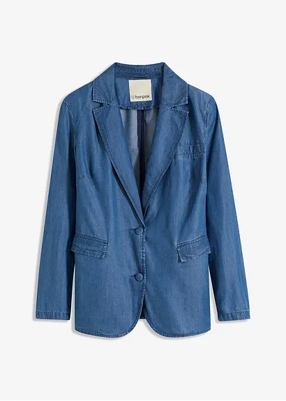 bonprix eleganter und bequemer Lyocell Blazer - blau - Damen