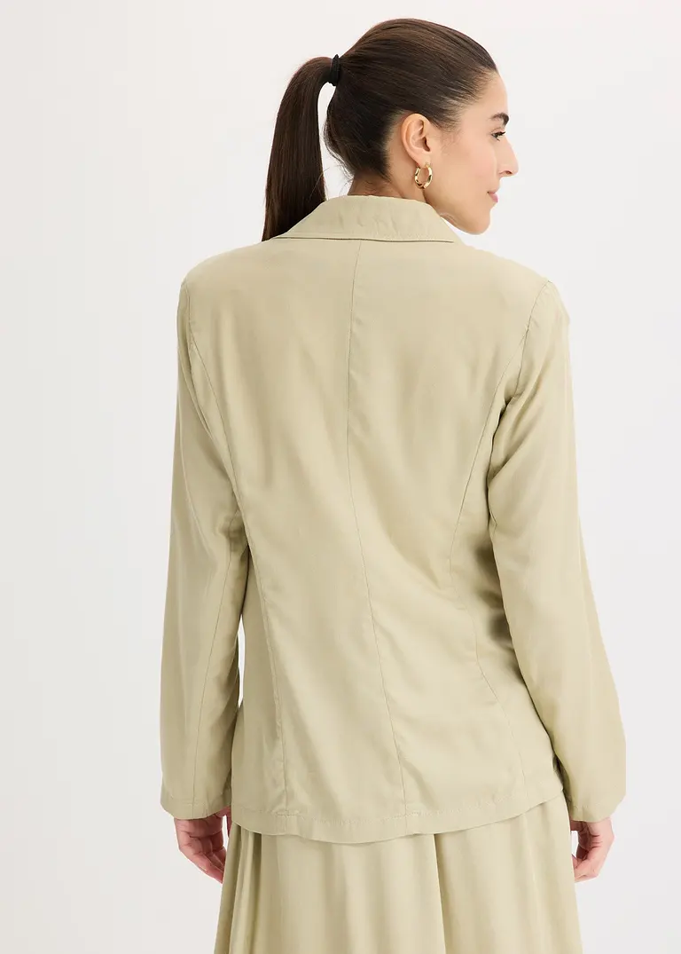 Bonprix Eleganter Und Bequemer Lyocell Blazer - Grün - Damen