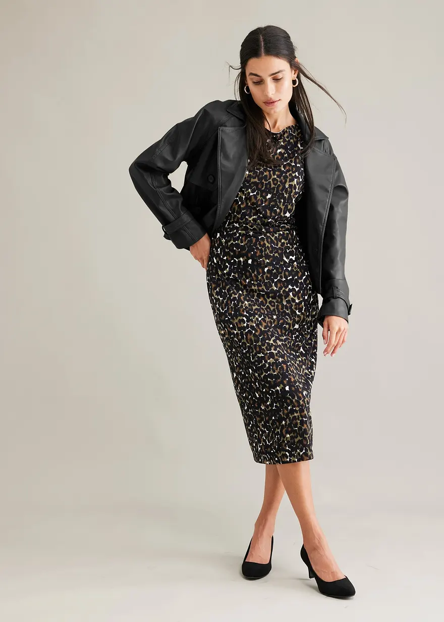 Bonprix Eleganter Und Verkürzter Lederimitat Trenchcoat - Schwarz - Damen