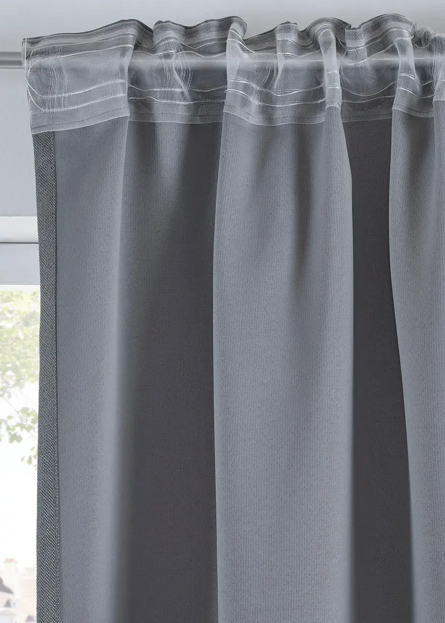 Bonprix Eleganter Vorhang Mit Leichtem Glanz - Grau Multifunktionsband