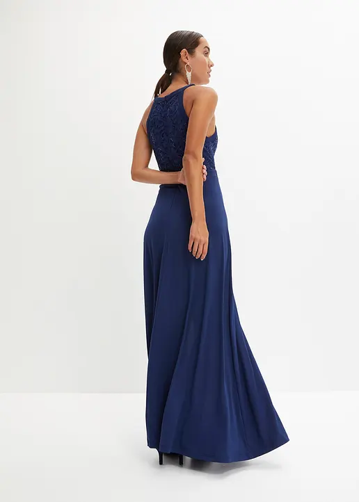 Bonprix Elegantes Abendkleid Mit Schöner Spitze Und Bestickten Pailletten
