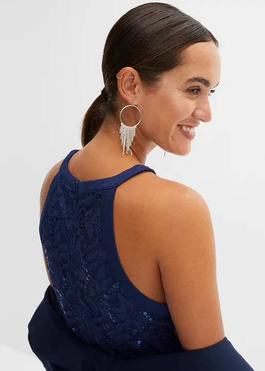 Bonprix Elegantes Abendkleid Mit Schöner Spitze Und Bestickten Pailletten
