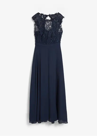 Bonprix Elegantes Abendkleid Mit Spitze Im Oberteil Und Einem Rücken-Cut-Out