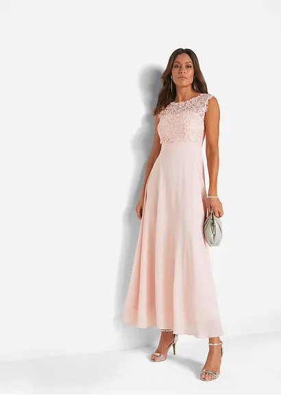 Bonprix Elegantes Abendkleid Mit Spitze Im Oberteil Und Einem Rücken-Cut-Out