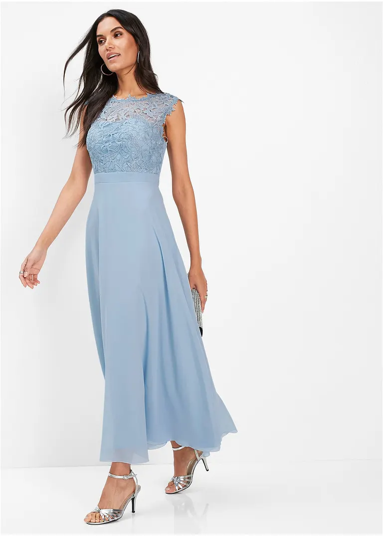 Bonprix Elegantes Abendkleid Mit Spitze Im Oberteil Und Einem Rücken-Cut-Out