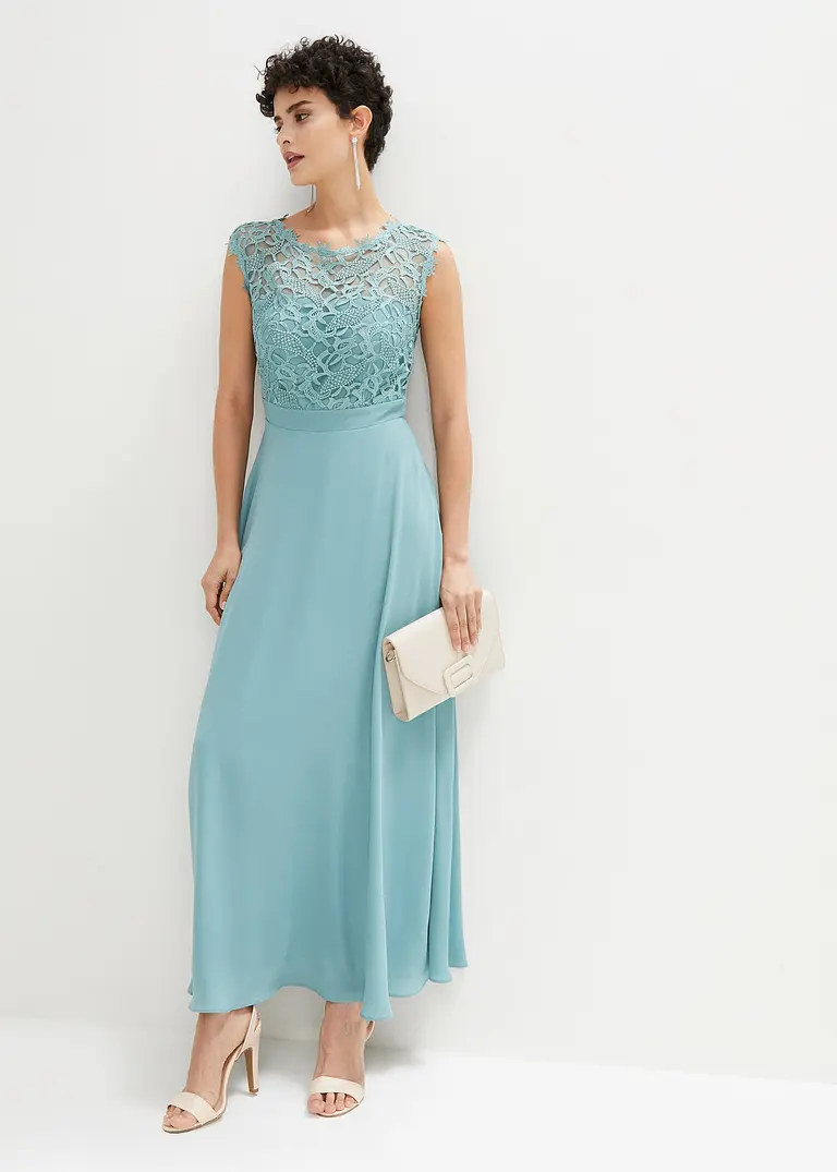 Bonprix Elegantes Abendkleid Mit Spitze Im Oberteil Und Einem Rücken-Cut-Out