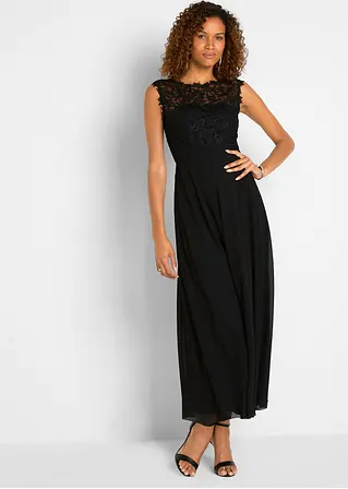 Bonprix Elegantes Abendkleid Mit Spitze Im Oberteil Und Einem Rücken-Cut-Out