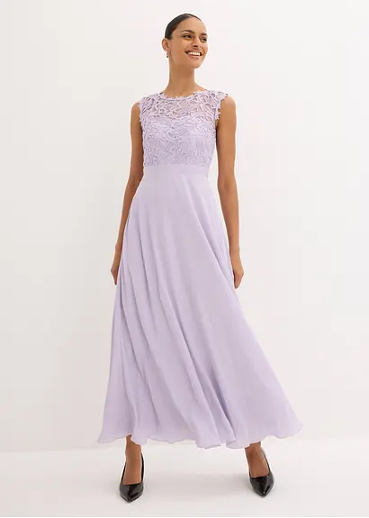 Bonprix Elegantes Abendkleid Mit Spitze Im Oberteil Und Einem Rücken-Cut-Out