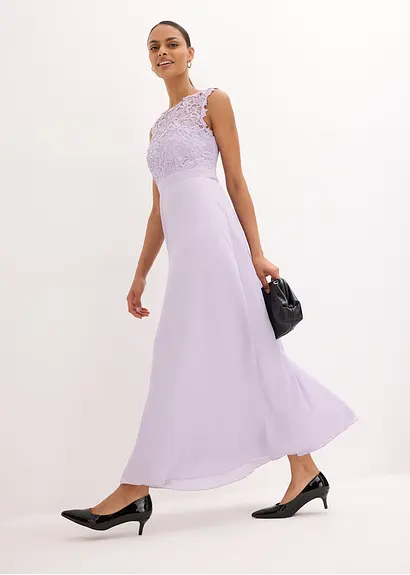 Bonprix Elegantes Abendkleid Mit Spitze Im Oberteil Und Einem Rücken-Cut-Out