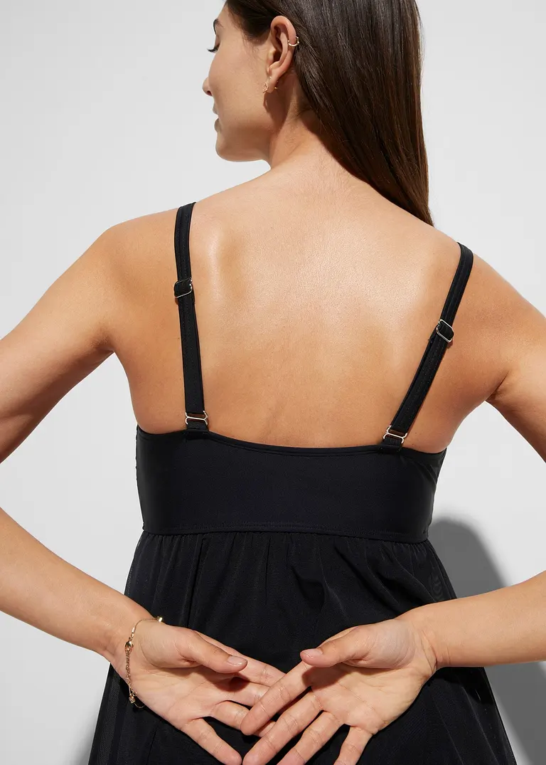 Bonprix Elegantes Badekleid Mit Einem Paisley-Druck - Schwarz