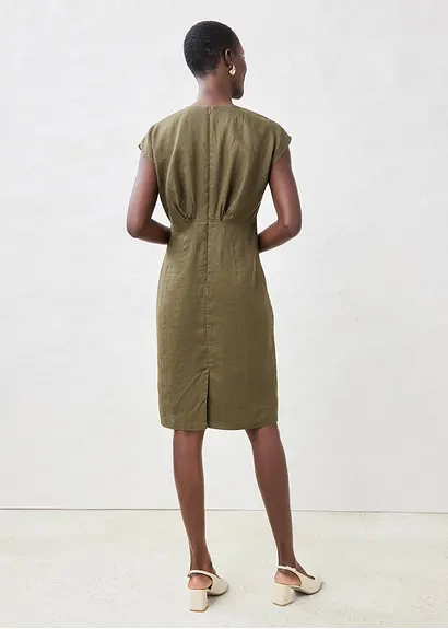 Bonprix Elegantes Etuikleid Aus Reinem Leinen - Grün - Damen