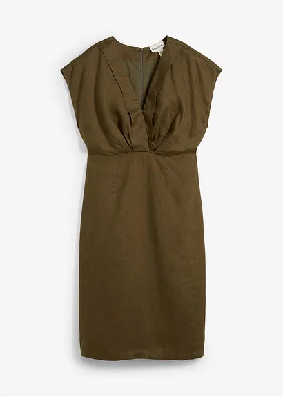 bonprix elegantes Etuikleid aus reinem Leinen - grün - Damen