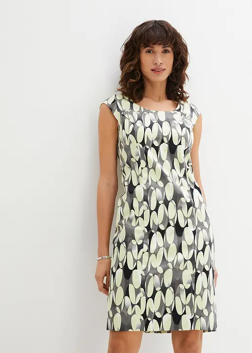 Bonprix Elegantes Etuikleid Mit Auffälligem Muster - Weiß