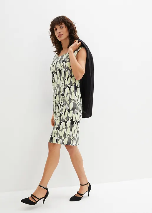 Bonprix Elegantes Etuikleid Mit Auffälligem Muster - Weiß