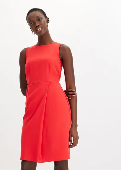 Bonprix Elegantes Etuikleid Mit Wickelrock - Rot - Damen