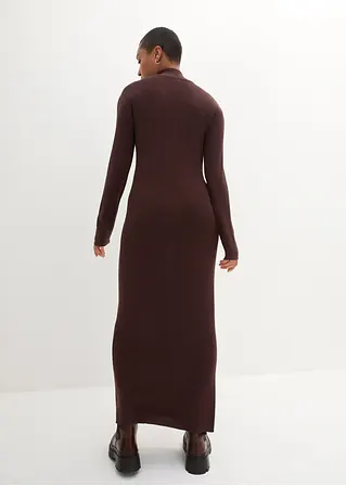 Bonprix Elegantes Feinstrickkleid In Figurgünstiger Länge - Braun - Damen