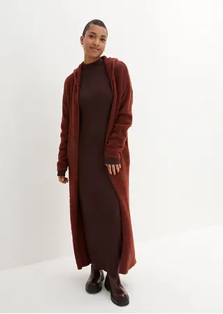 Bonprix Elegantes Feinstrickkleid In Figurgünstiger Länge - Braun - Damen