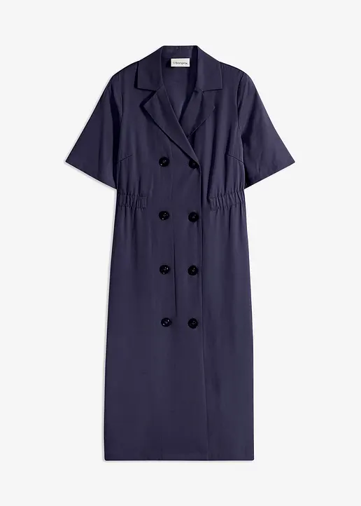 bonprix elegantes Kleid aus Lyocell mit Reverskragen - blau