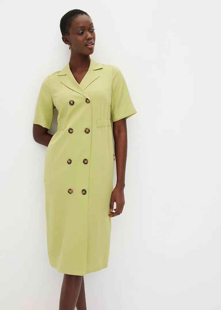 Bonprix Elegantes Kleid Aus Lyocell Mit Reverskragen - Grün