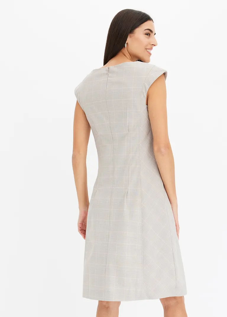 Bonprix Elegantes Kleid Im Glencheck-Design - Grau - Damen