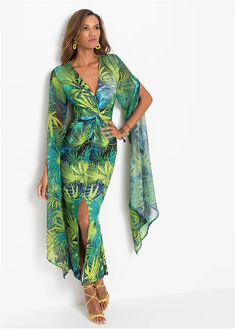 Bonprix Elegantes Kleid Mit Chiffon Und Toller Passform - Grün