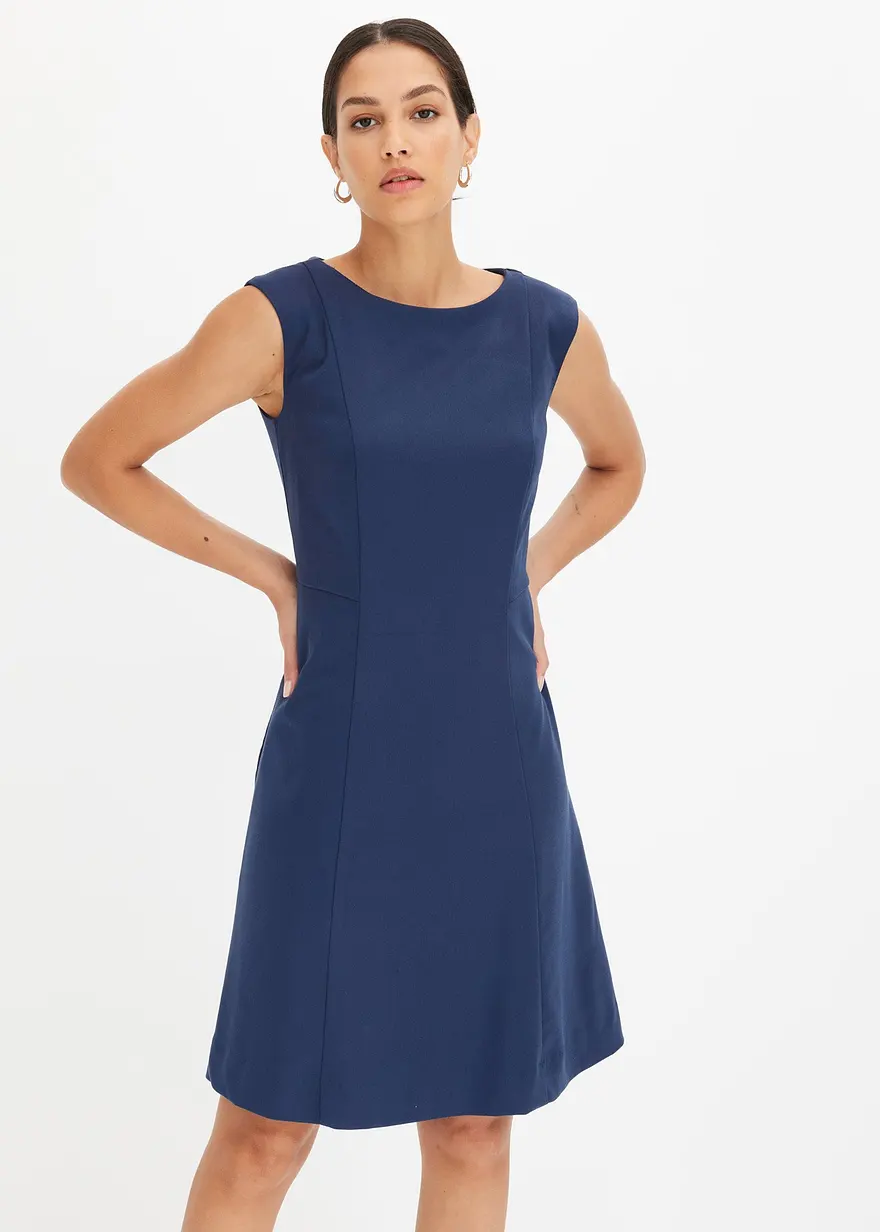 Bonprix Elegantes Leicht Ausgestelltes Minikleid - Blau