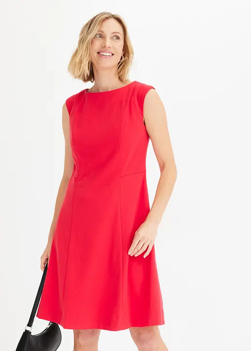 Bonprix Elegantes Leicht Ausgestelltes Minikleid - Rot - Damen