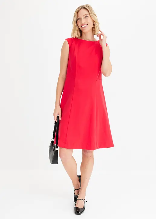 Bonprix Elegantes Leicht Ausgestelltes Minikleid - Rot - Damen