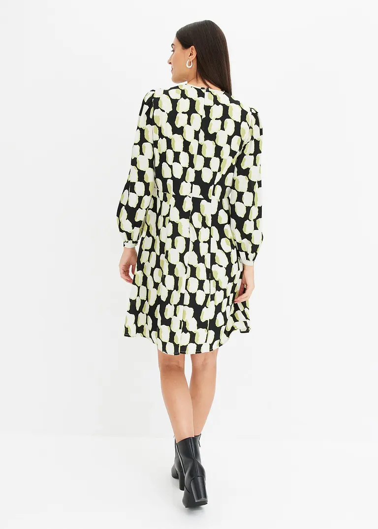 Bonprix Elegantes Minikleid Aus Leichtem Crepe - Schwarz