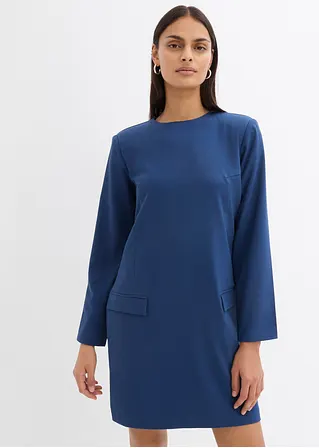 Bonprix Elegantes Minikleid Mit Schulterpolstern Formgebenden Abnäher Und Pattentaschen Vorne